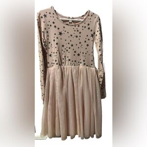 Pink Dress With Tulle And Stars By Castro. Sz 8-10. Unworn